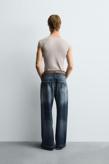 JEAN AMPLE AVEC CLOUS - Bleu de Zara - Image 2