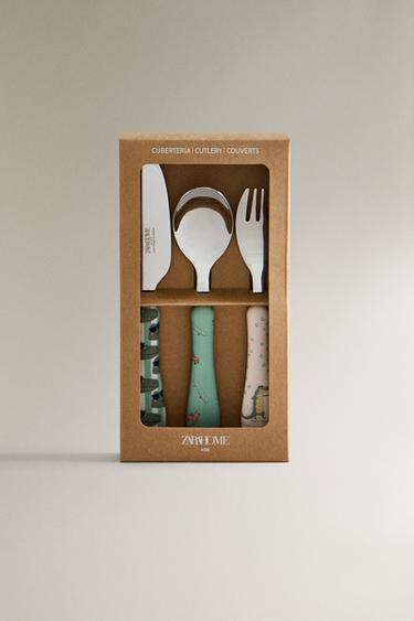 CHILDREN'S CROCODILE CUTLERY SET (SET OF 3) - Multicoloured by Zara - Image 4