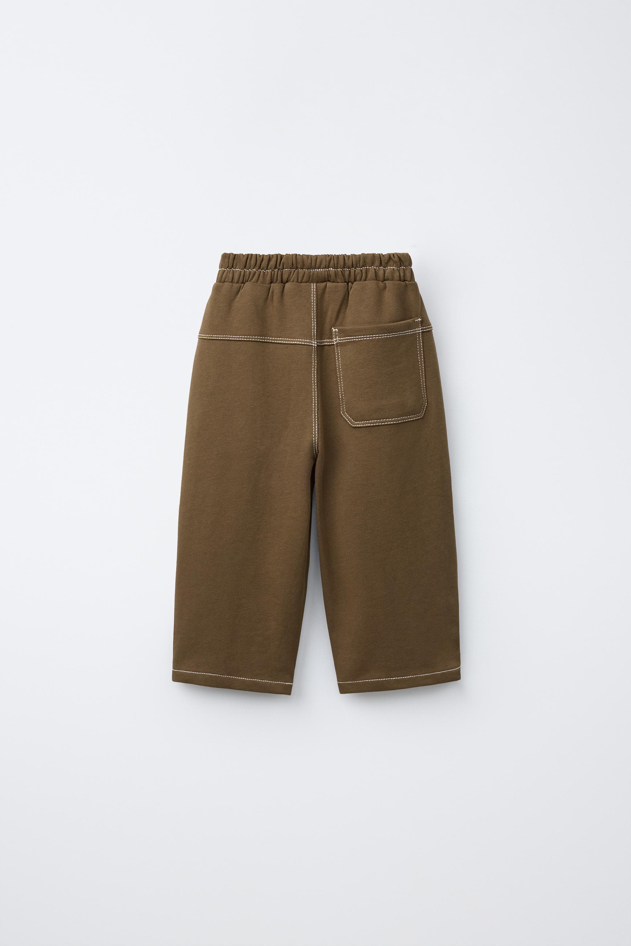 PANTALON BAGGY MOLLETON SURPIQURE CONTRASTE
