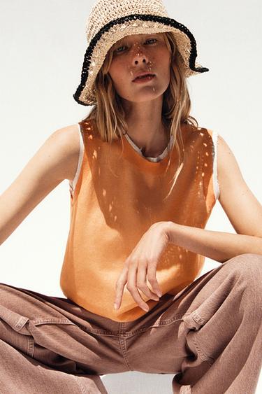 CONTRAST BUCKET HAT - Light beige by Zara