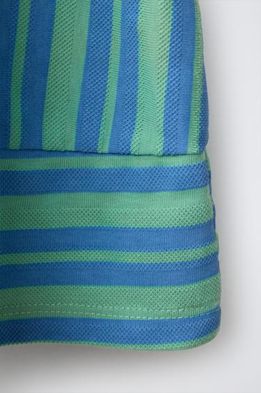 STRIPED TEXTURED TOP - Blue / Green by Zara - Image 3