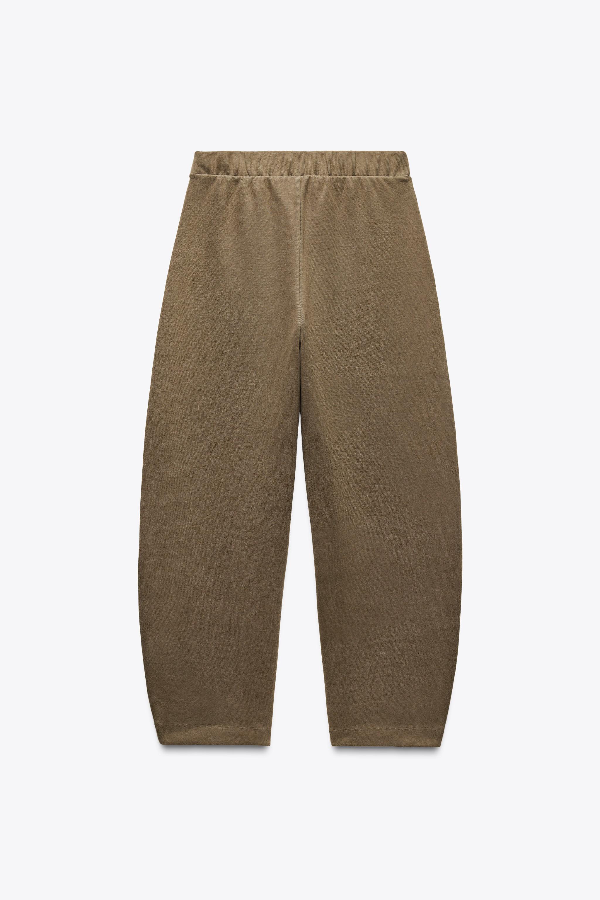 【SATIIIZ】Ellen Button Corduroy Balloon Pants BELTED SOFT BALLOON PANTS - taupe brown | ZARA United States