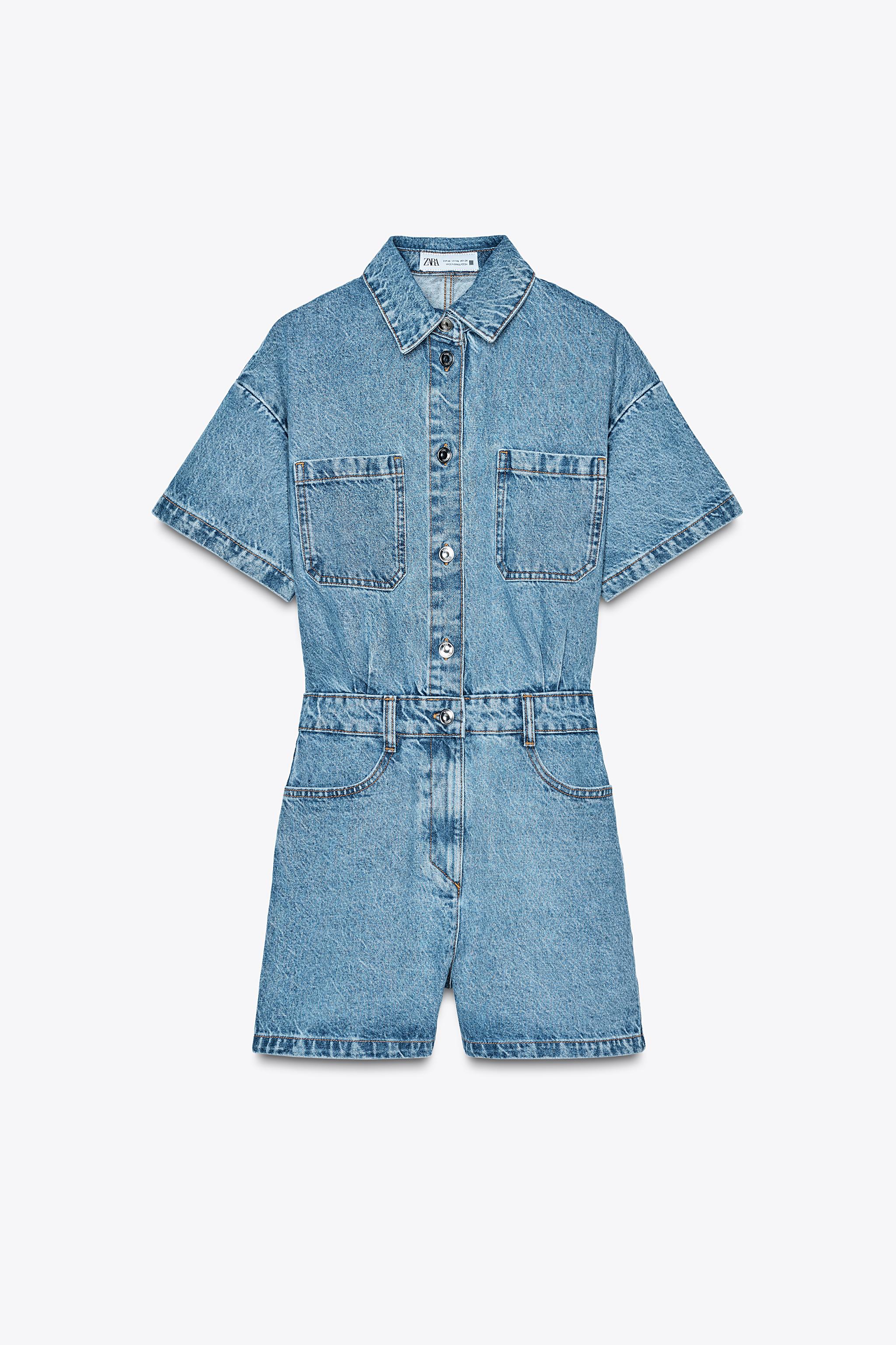 20-60代 人気ファッションブランド MONO Z1975 ショート デニム ショートスリーブ - ブルー | ZARA ワンピース