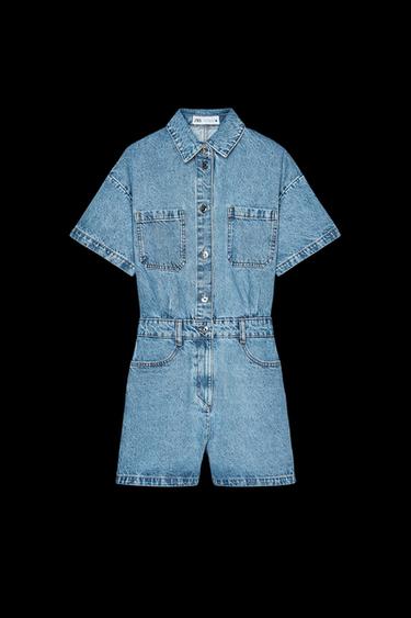 KURZER DENIM-OVERALL Z1975 MIT KURZEN ÄRMELN - Mittelblau von Zara - Bild 0