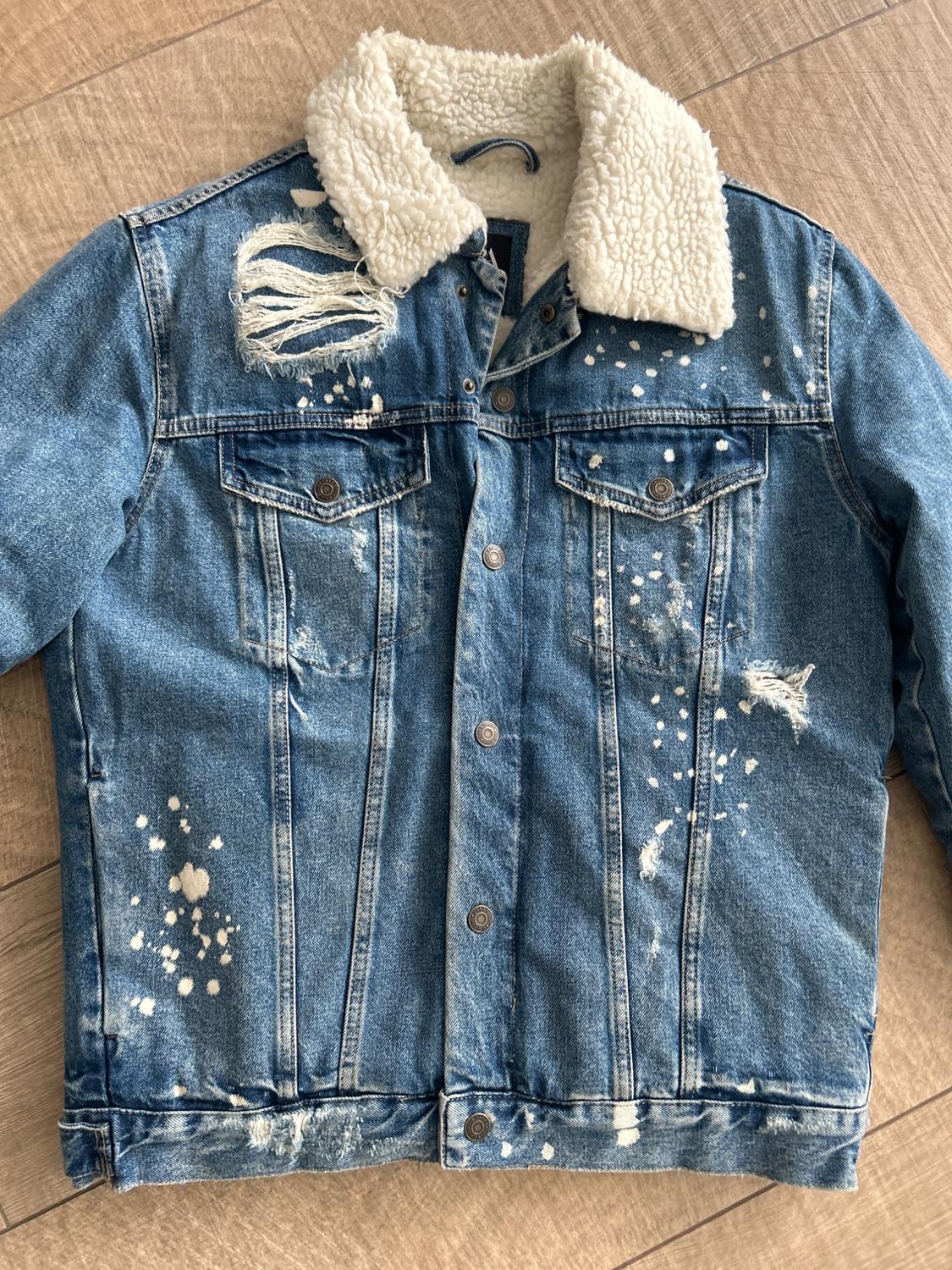 DENIM JACKET WITH FAUX SHEARLING INTERIOR - Image 6
