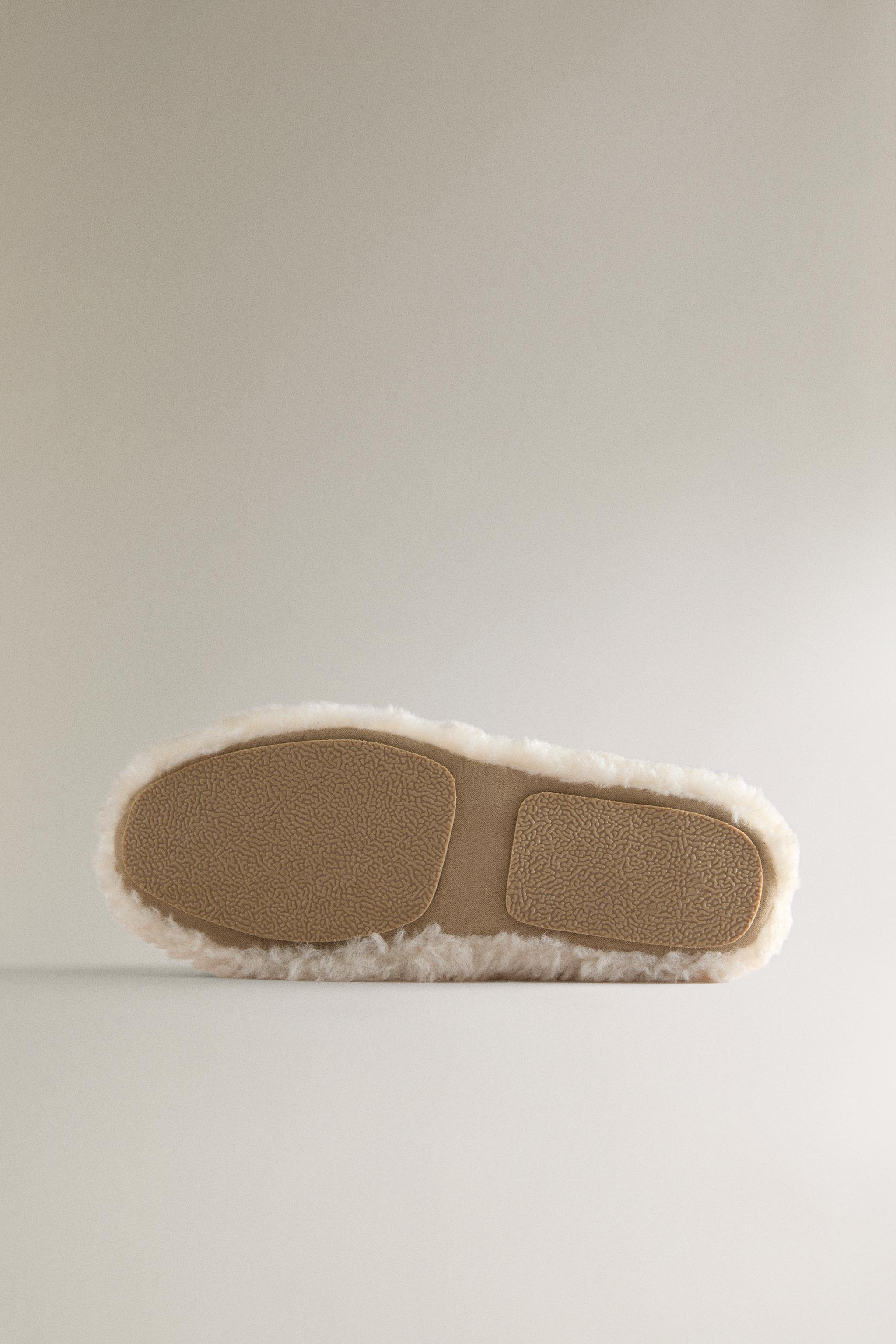 FAUX SHEARLING LEATHER LOAFERS