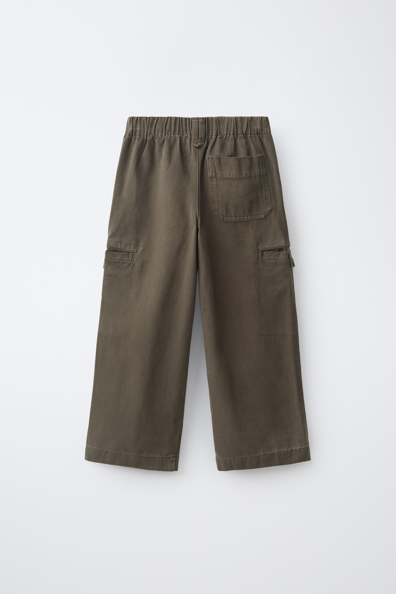 RELAXED CARGO PANTS — Dark khaki