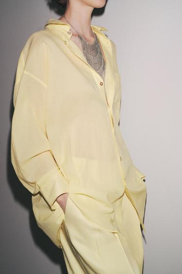 Zara ZW COLLECTION OVERSIZED SHIRT - Yellow