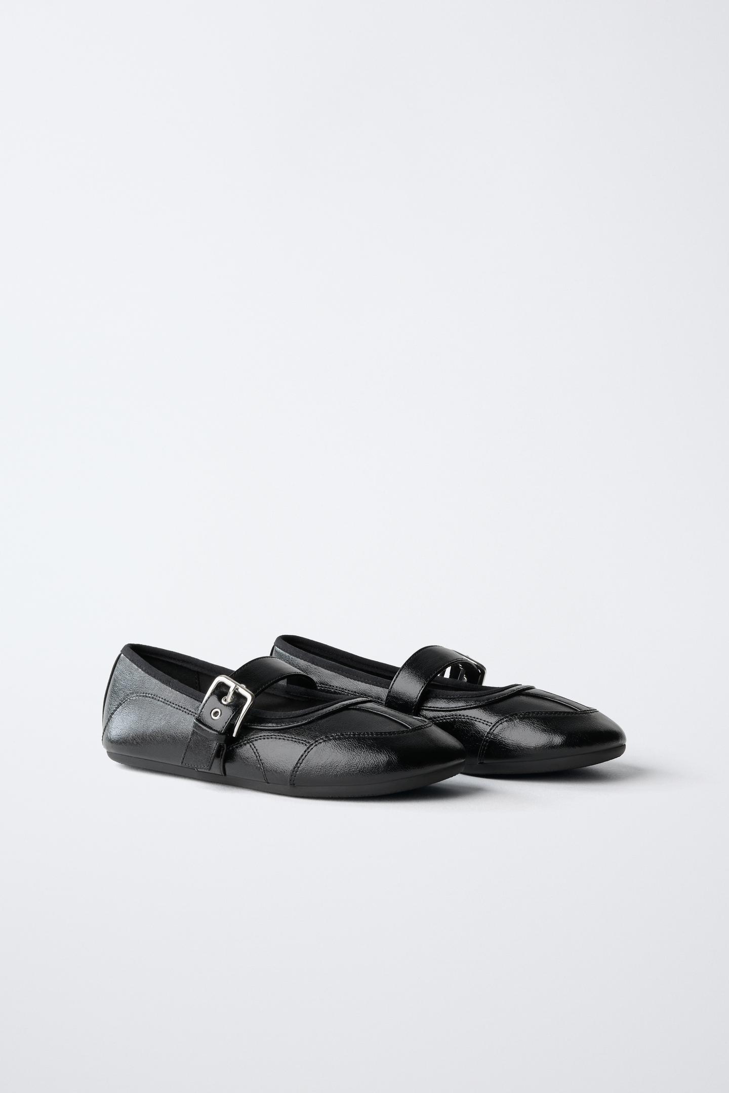 Детские балетки Zara Buckle Ballet, цвет: Чёрный — фото 2