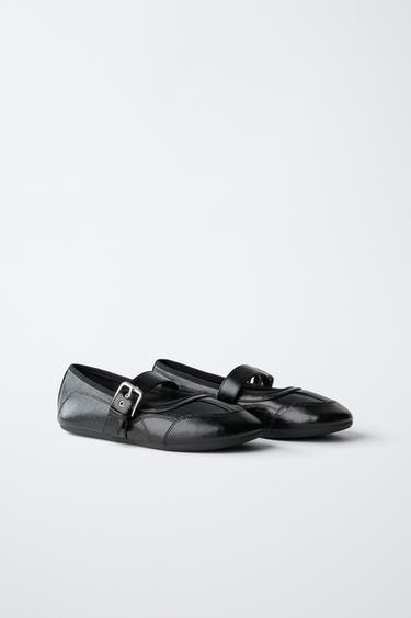 BUCKLE BALLET FLATS — Black 2