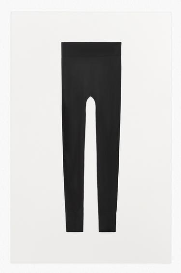 MID-LENGTH LEGGINGS WITH POLYAMIDE - Black by Zara