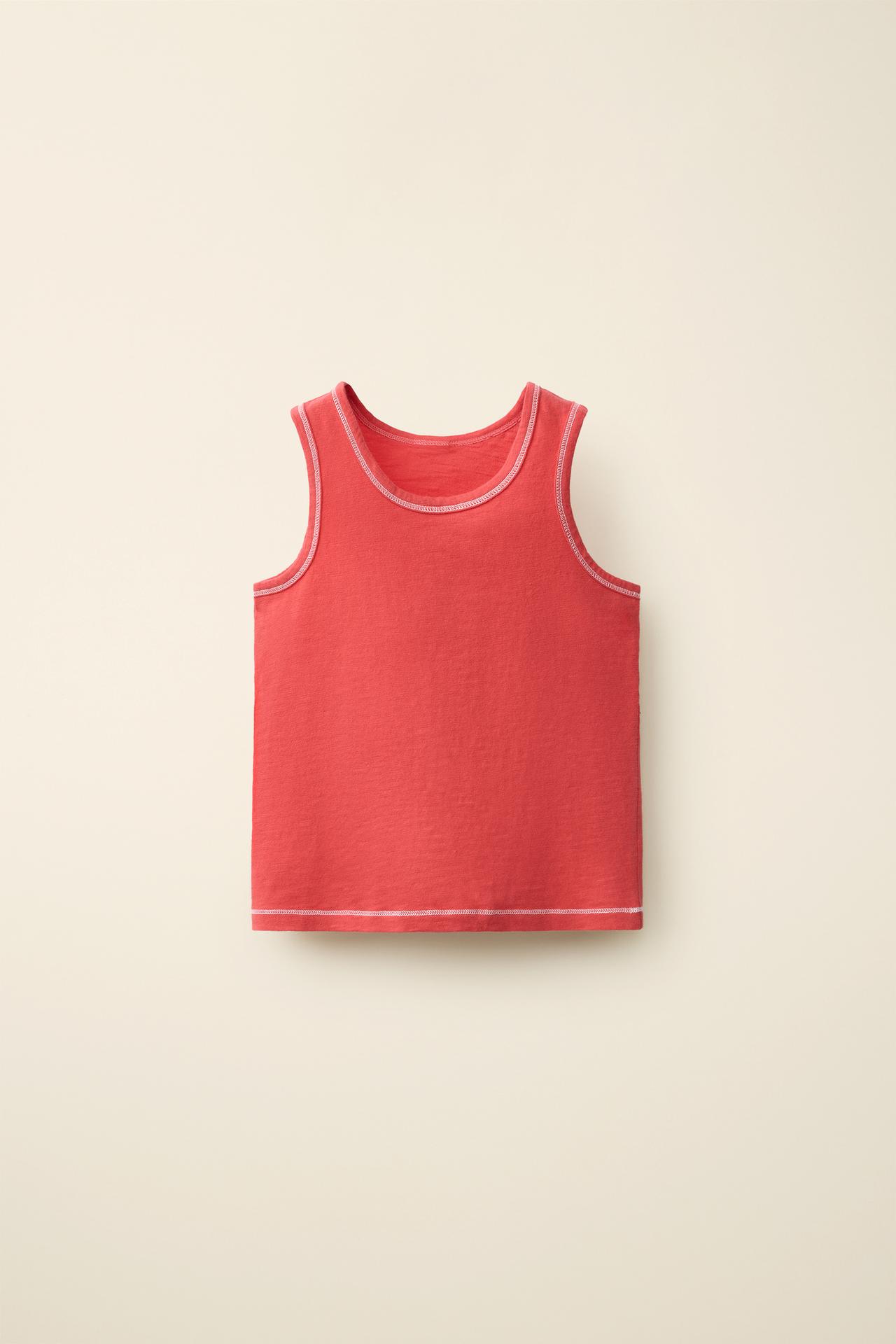TOPSTITCHED T-SHIRT CREATED BY CARAMEL LONDON X ZARA — Red
