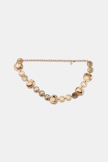 METALLIC MEDALLION BELT - Golden by Zara