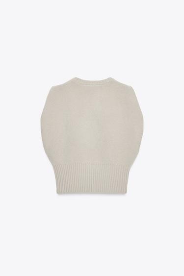 WOOL KNIT VEST - Beige by Zara - Image 6