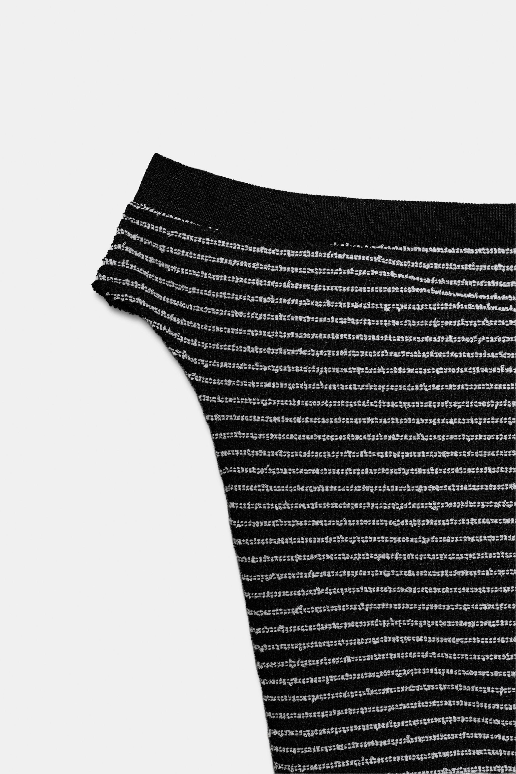 STRIPED BOUCLÉ TOP