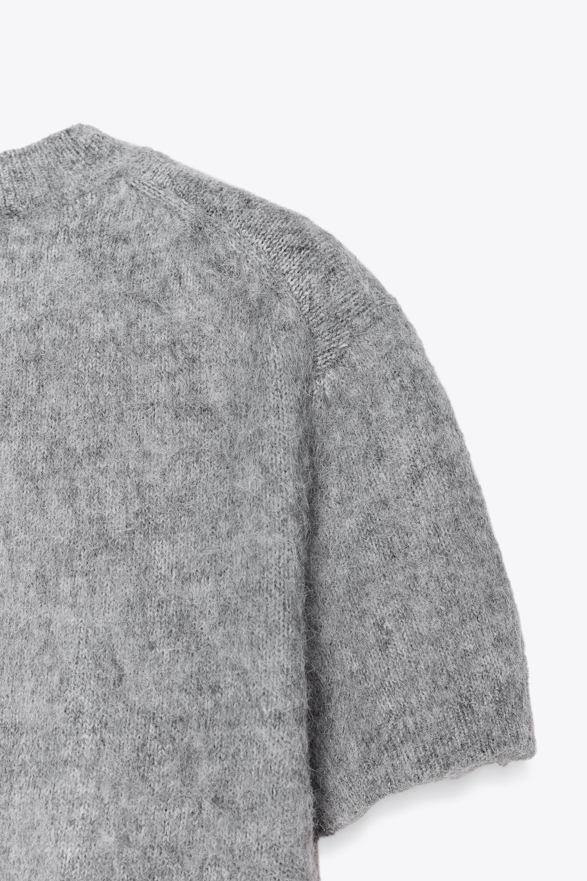 SHORT SLEEVE KNIT JUMPER - Grey | ZARA India