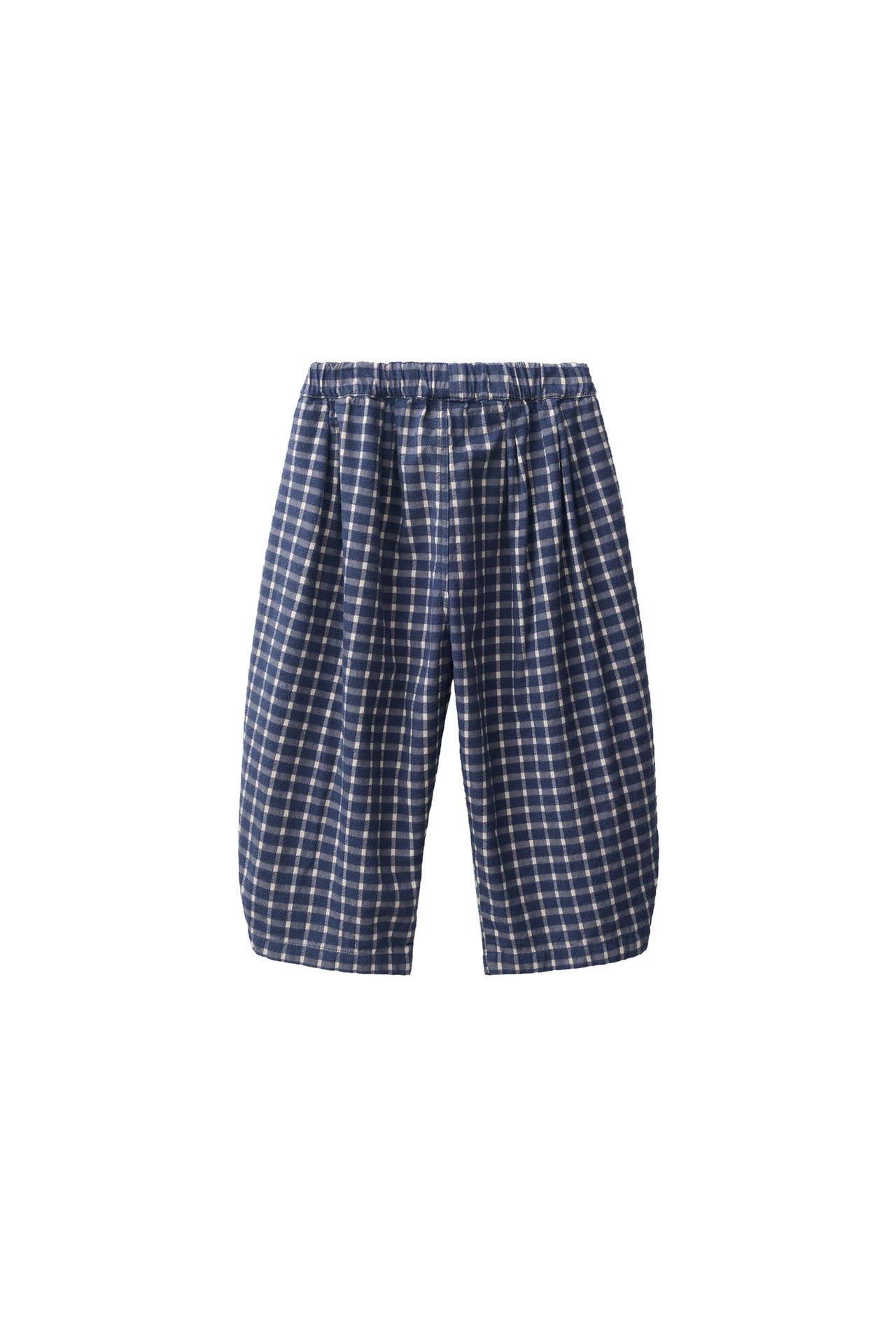 BALLOON PLEATED CHECK TROUSERS