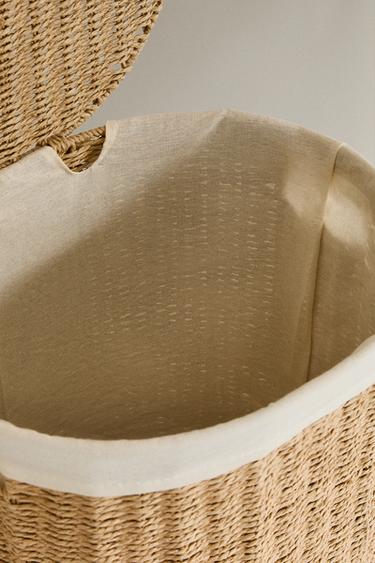 FABRIC-LINED LAUNDRY BASKET - Light beige by Zara - Image 2
