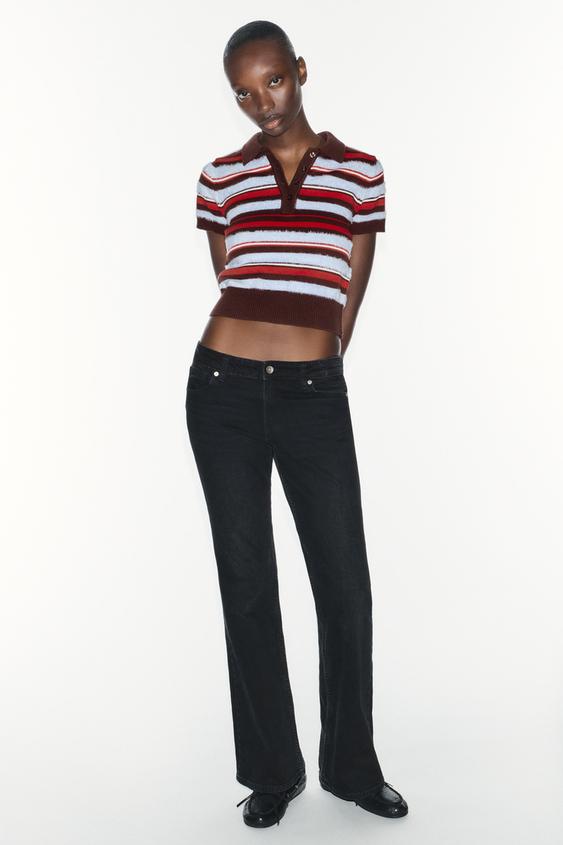 STRIPED POLO SHIRT - Brown-Blue by Zara - Image 0