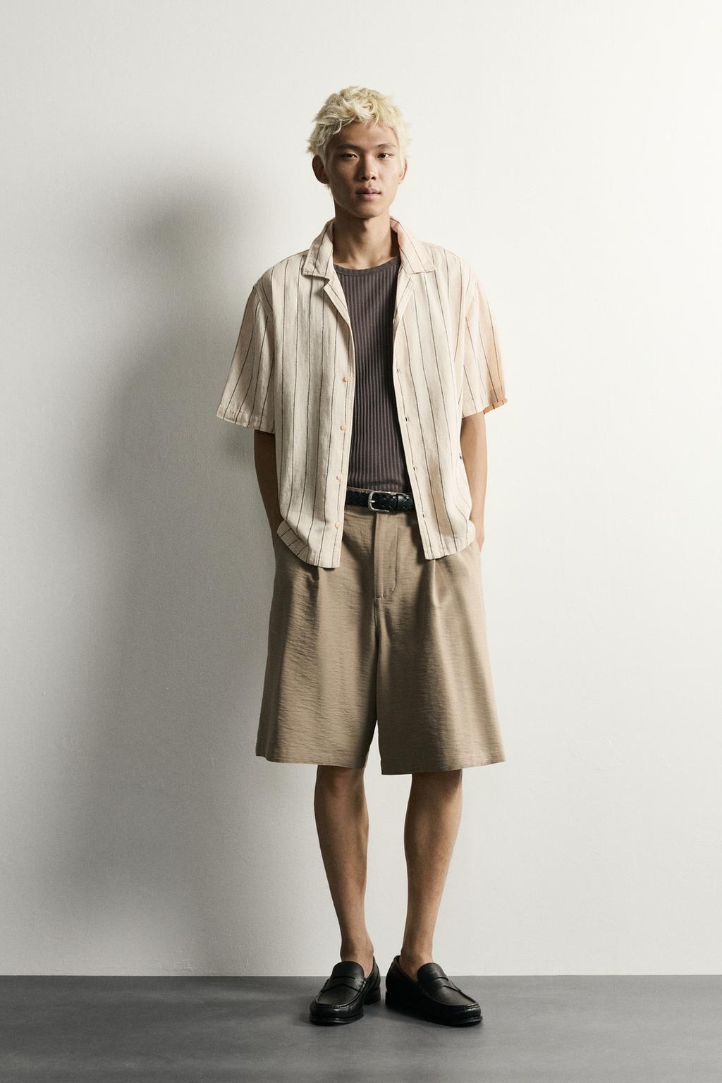 Zara Relaxed fit tikməli şüalar köynək