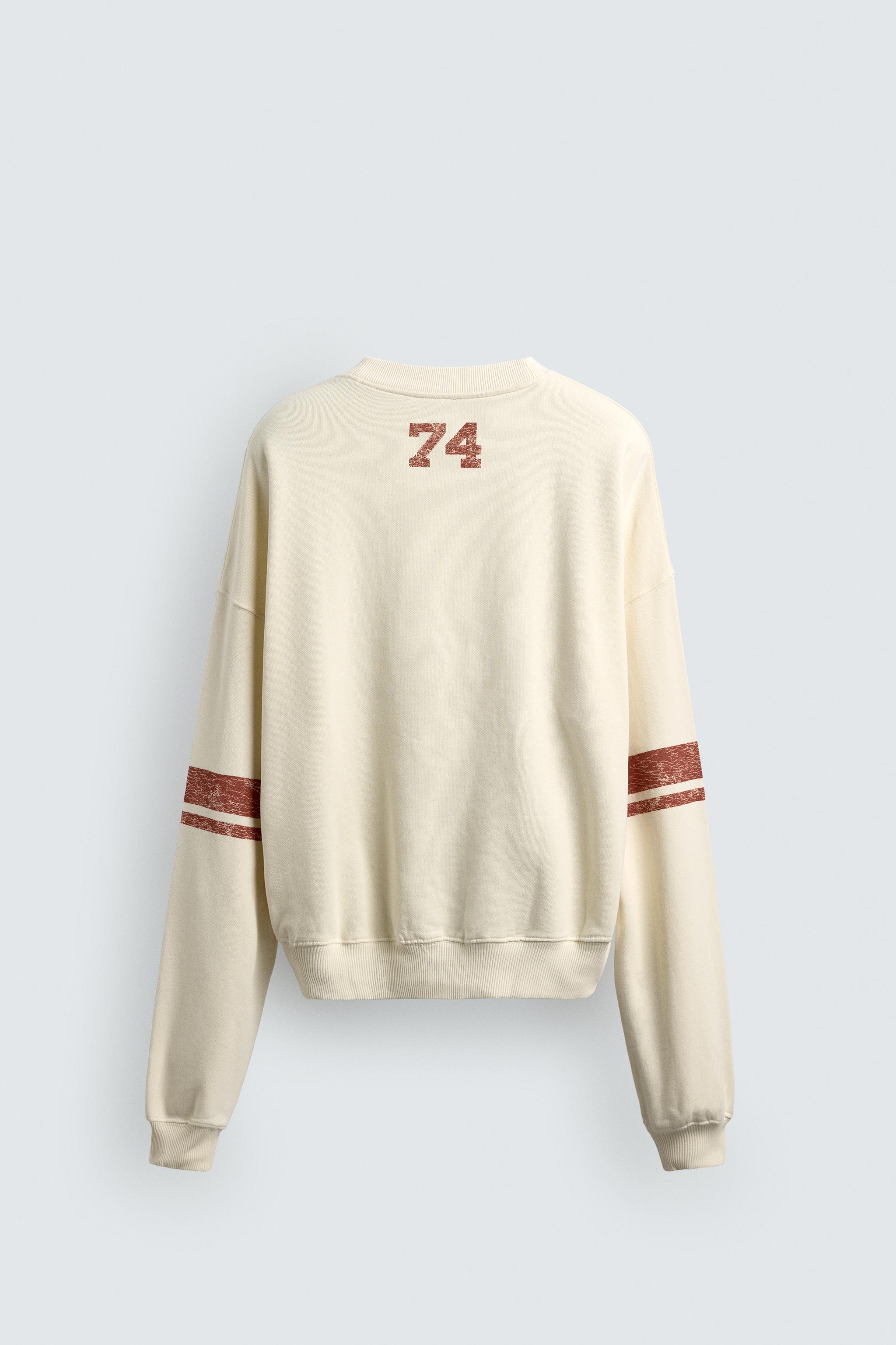 WASHED CONTRAST PRINT SWEATSHIRT
