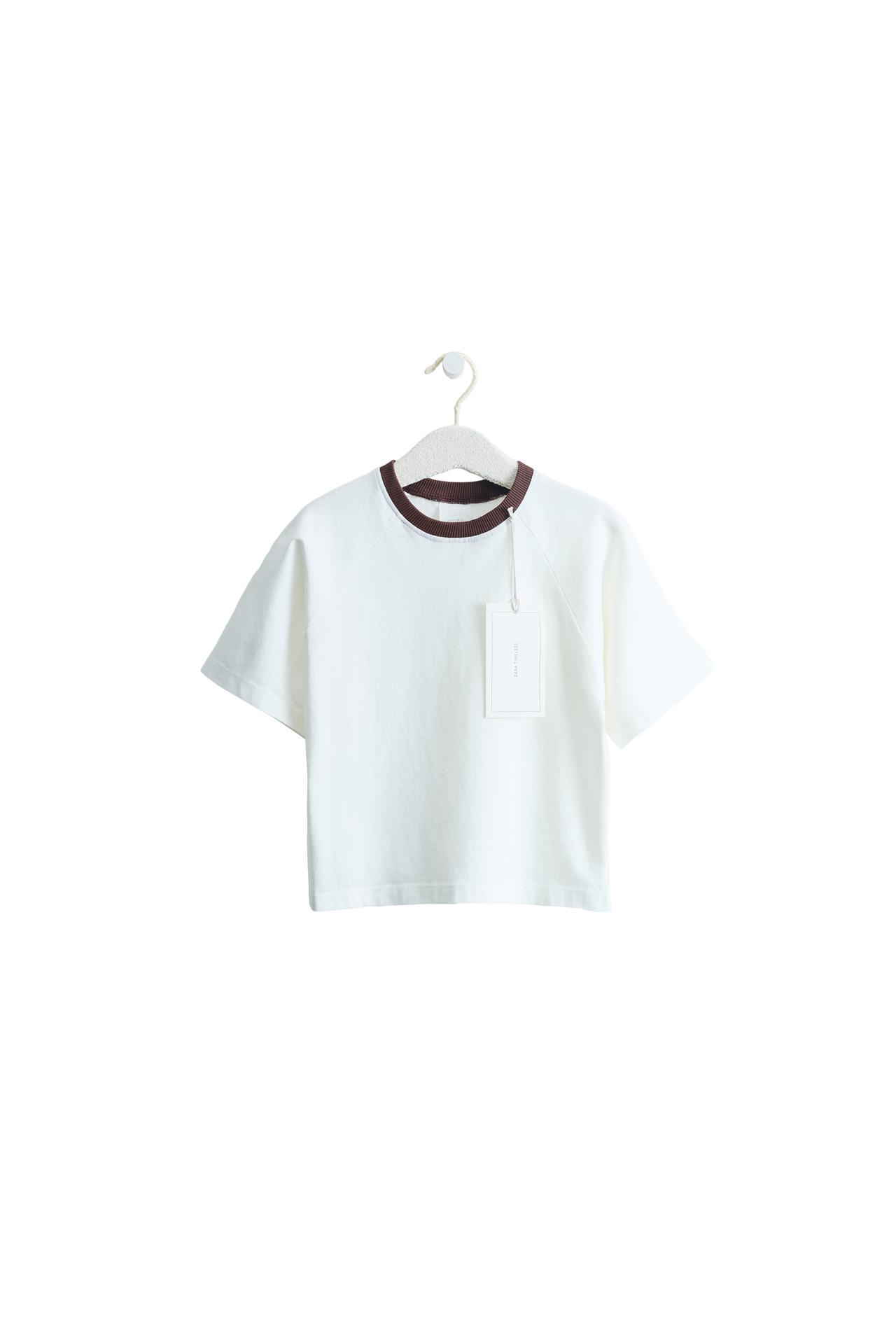 ZARA TIMELESS - CONTRAST PIPED T-SHIRT