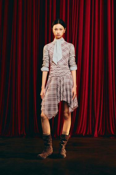 CHECKED TULLE DRESS - Lilac by Zara