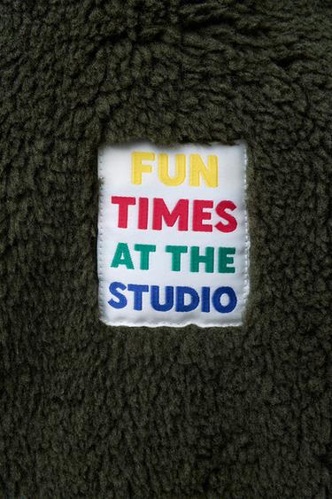 FAUX SHEARLING FLEECE-LINED JACKET - Khaki by Zara - Image 7