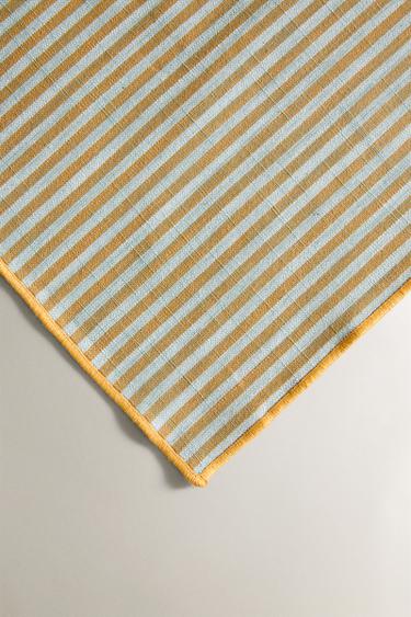 LOT SERVIETTES DE TABLE COTON RAYURES (LOT DE 2) - Vert de Zara - Image 2