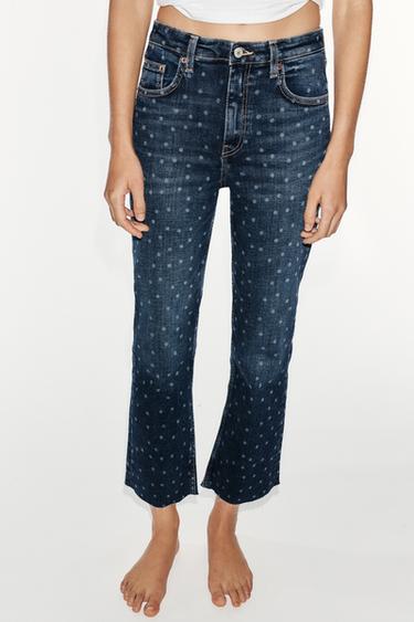 TEXANS TRF CROPPED FLARE DE TIR LLARG AMB PIQUETS - Indi de Zara