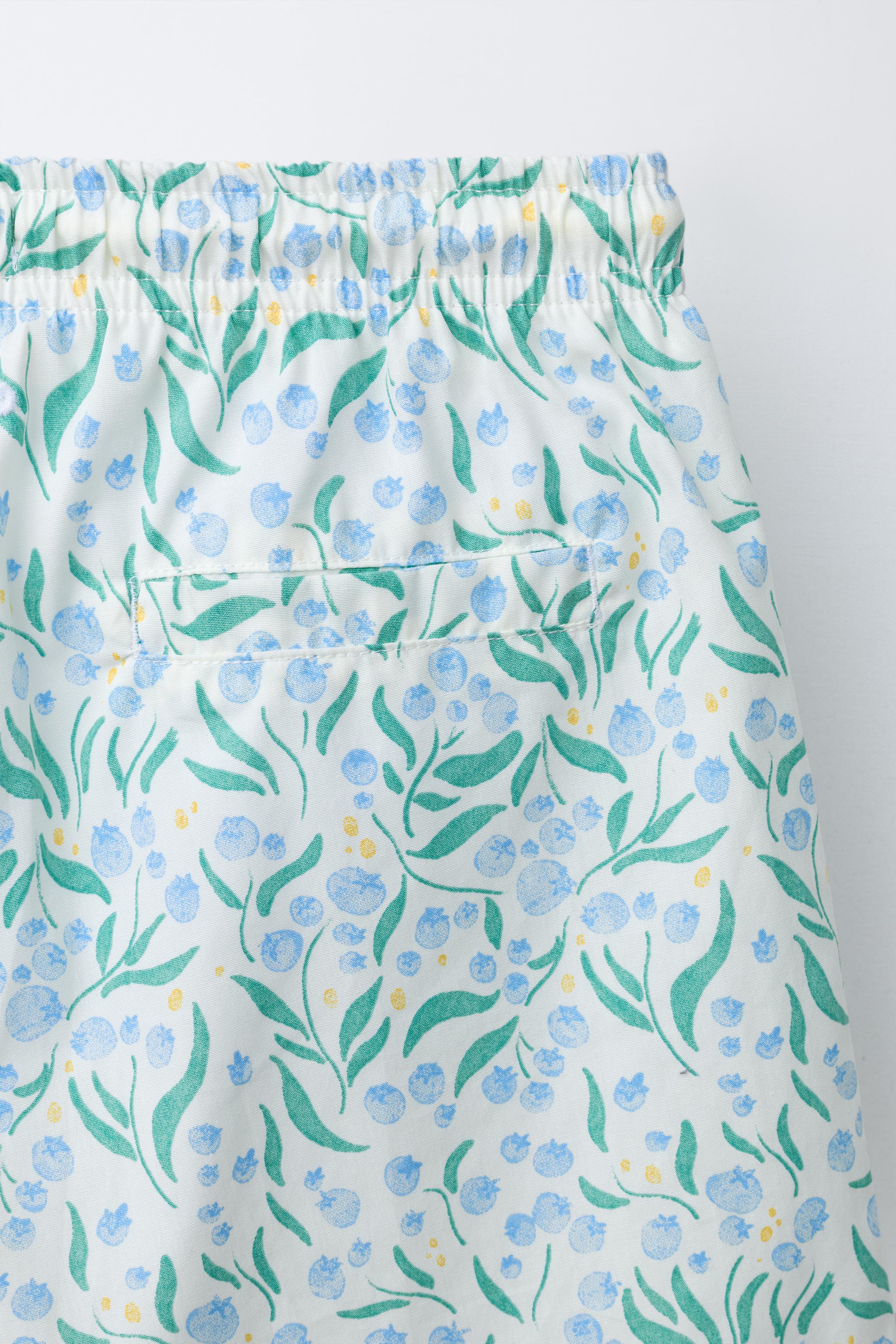 6-14 YEARS/ LEAF PRINT SWIM SHORTS