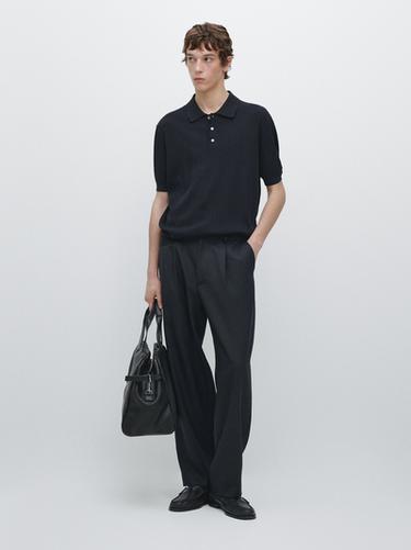 Jersey polo punto algodón - Marino de Zara - Imagen 0