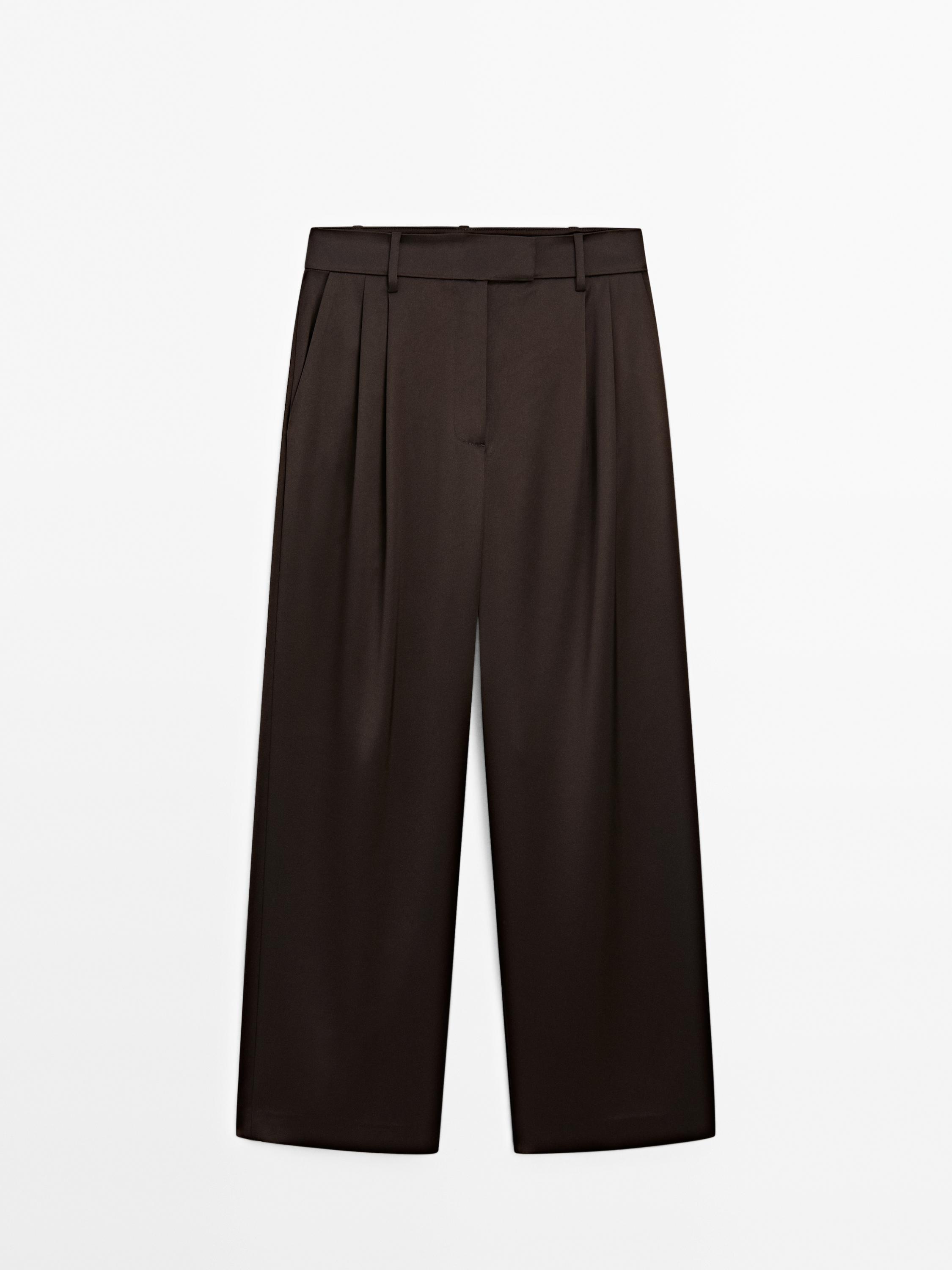 Pantalon large fluide satiné
