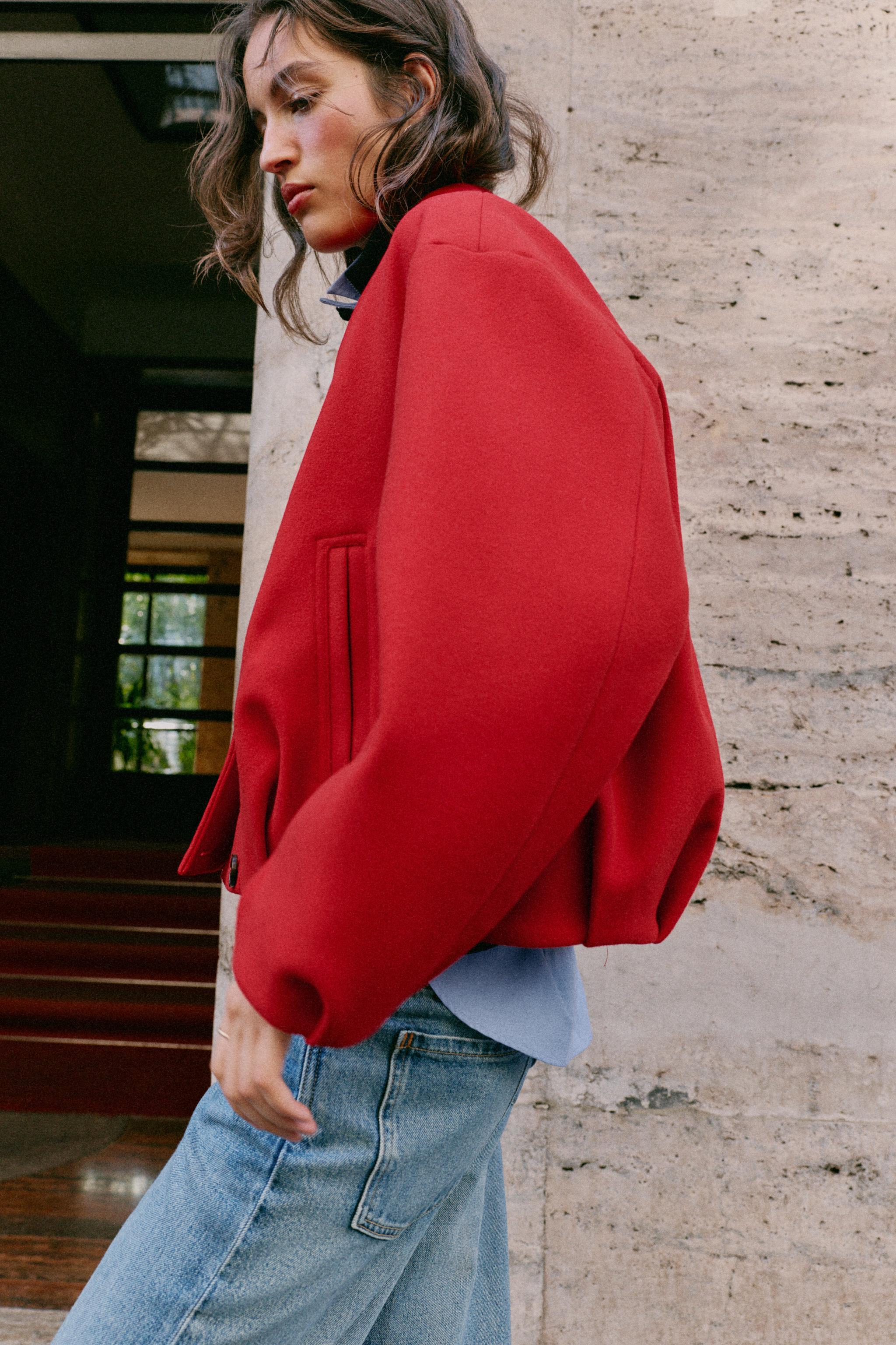 ソフトダブルブレストジャケット - レッド | ZARA Japan / 日本