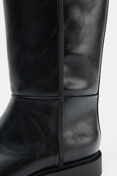 BOTTES DÉTAIL SURPIQÛRES - Noir de Zara - Image 7