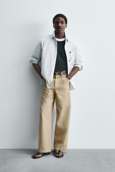 Zara LIMITED EDITION STRIPED SHIRT - Sky blue - Image 0
