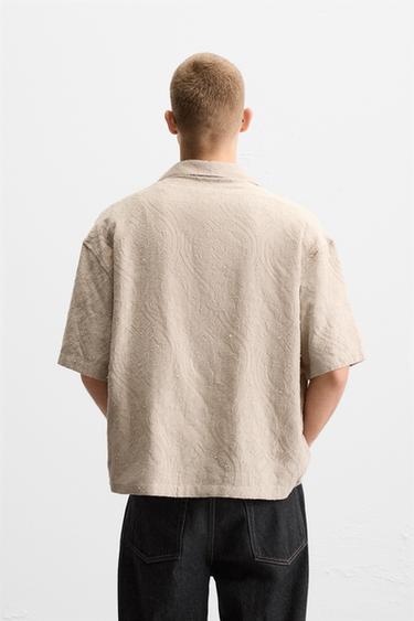 GEOMETRIC JACQUARD SHIRT - Taupe grey by Zara - Image 2