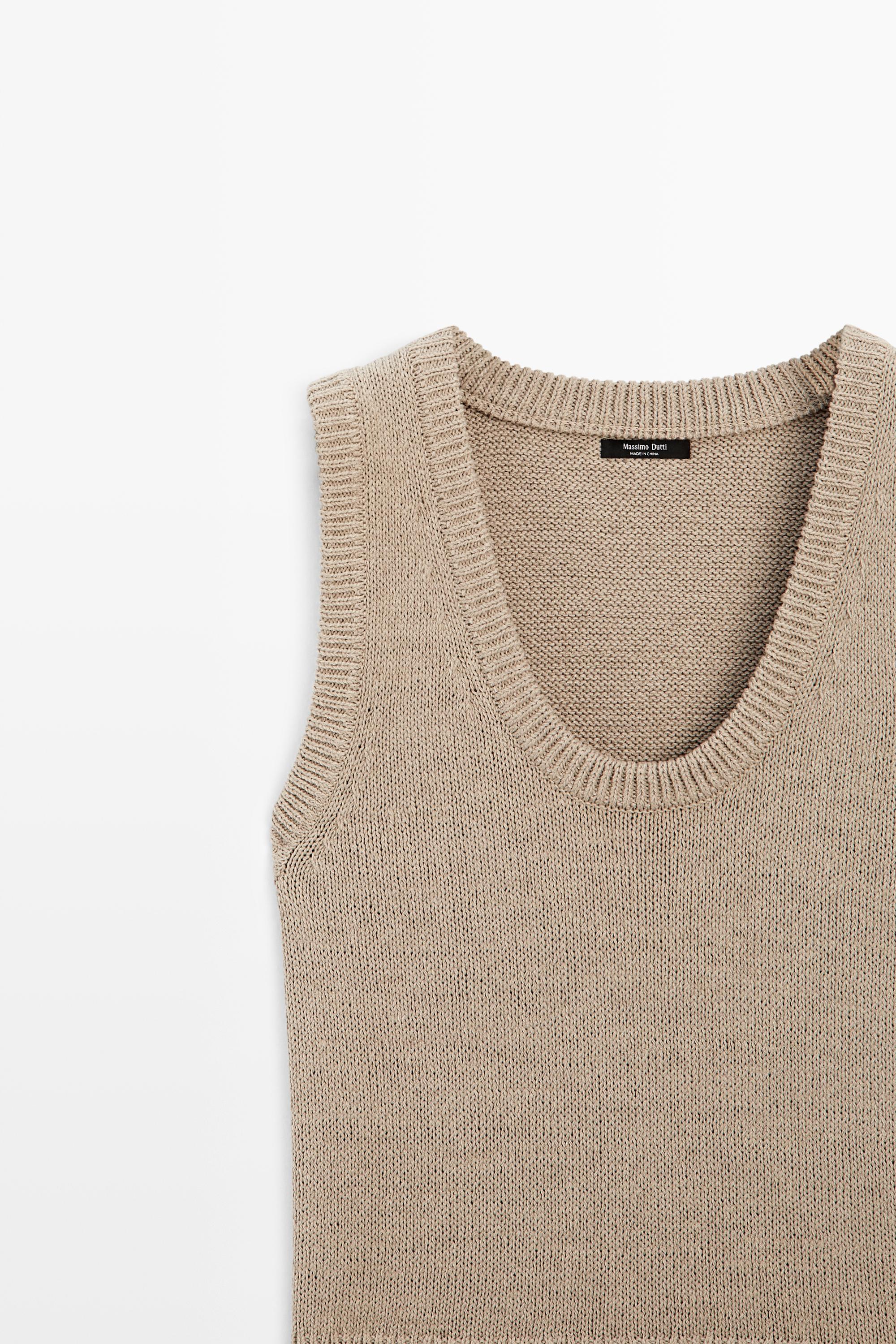 Gilet en maille côtelée coton