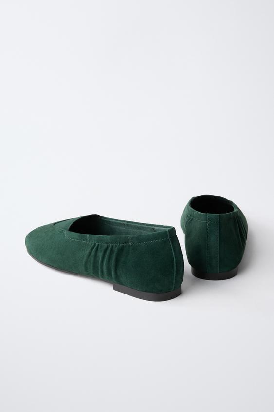 BALLERINES EN CUIR FRUIT OF THE LOOM™ - Vert de Zara - Image 4