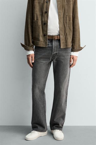 LIMITED EDITION STRAIGHT BOOTCUT JEANS - Grey by Zara