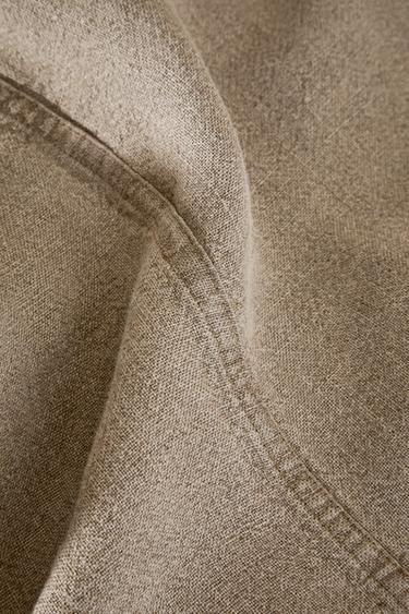 PLAIN WASHED LINEN BEDSPREAD - Light beige by Zara