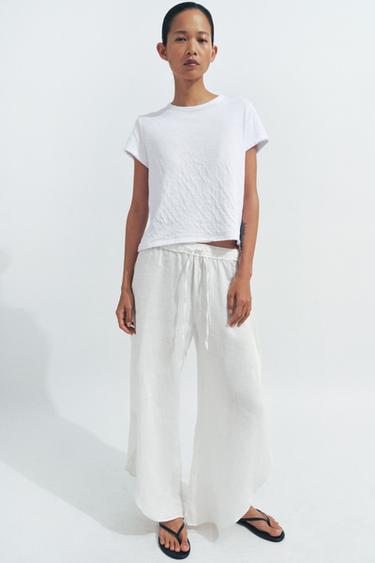 CAMISETA ALGODÓN MANGA CORTA - Blanco de Zara