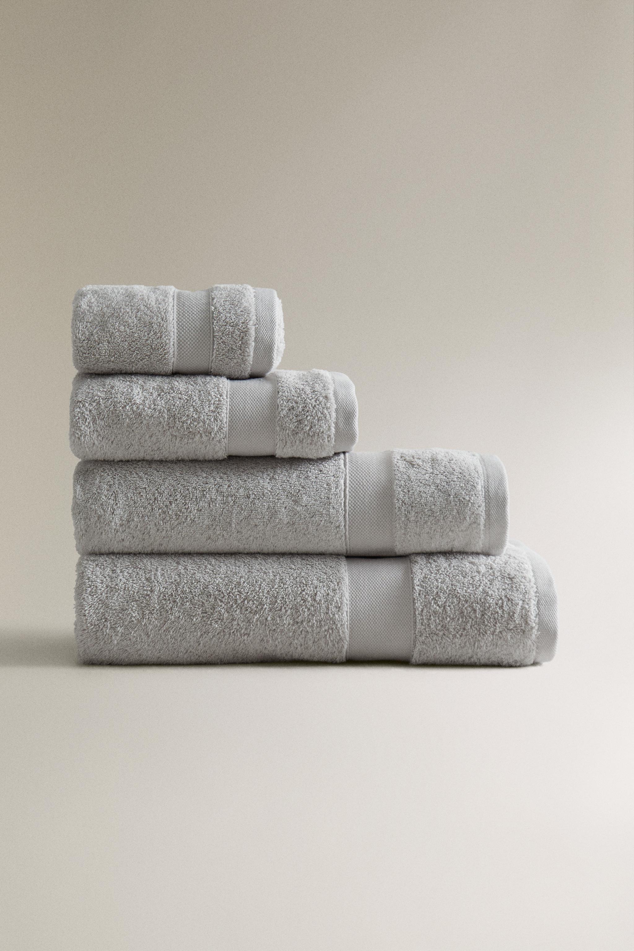PREMIUM コットンバスタオル (600 G/M²) - ライトグレー | ZARA