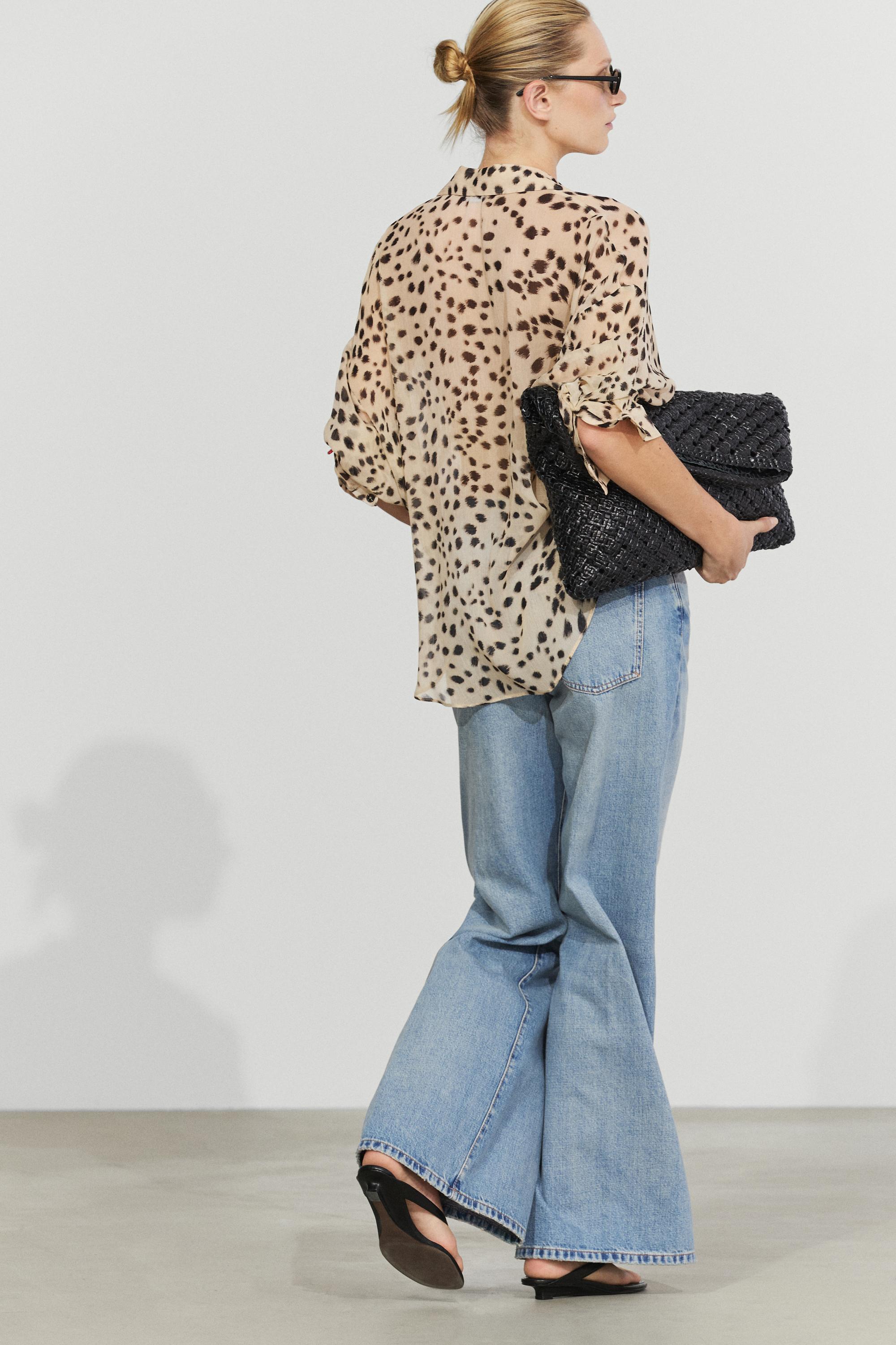 Animal print flowing shirt