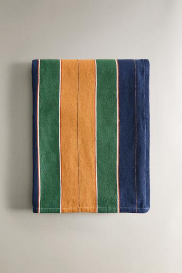 TOALHA DE MESA COM FAIXAS COLORIDAS - Verde da Zara