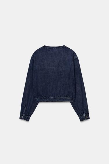 Z1975 DENIM BOMBER JACKET - Blue by Zara - Image 7