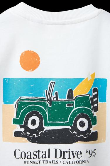 T-SHIRT MIT PRINT - Cremefarben von Zara