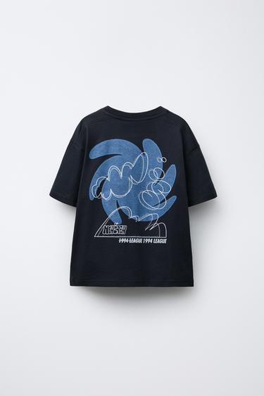 T-SHIRT WITH RAISED PRINT - Black by Zara - Image 1