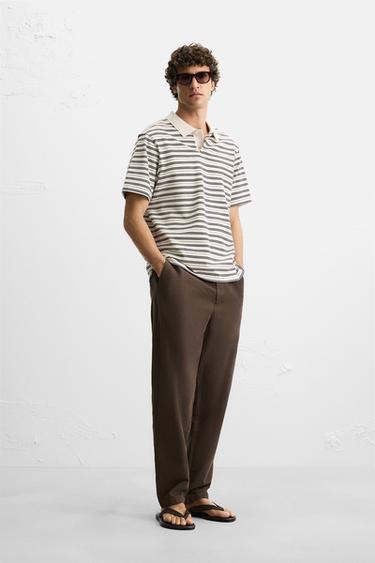 WASHED CANVAS TROUSERS - Sand by Zara