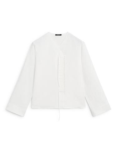Camisa fluida detalle pechera - Blanco de Zara